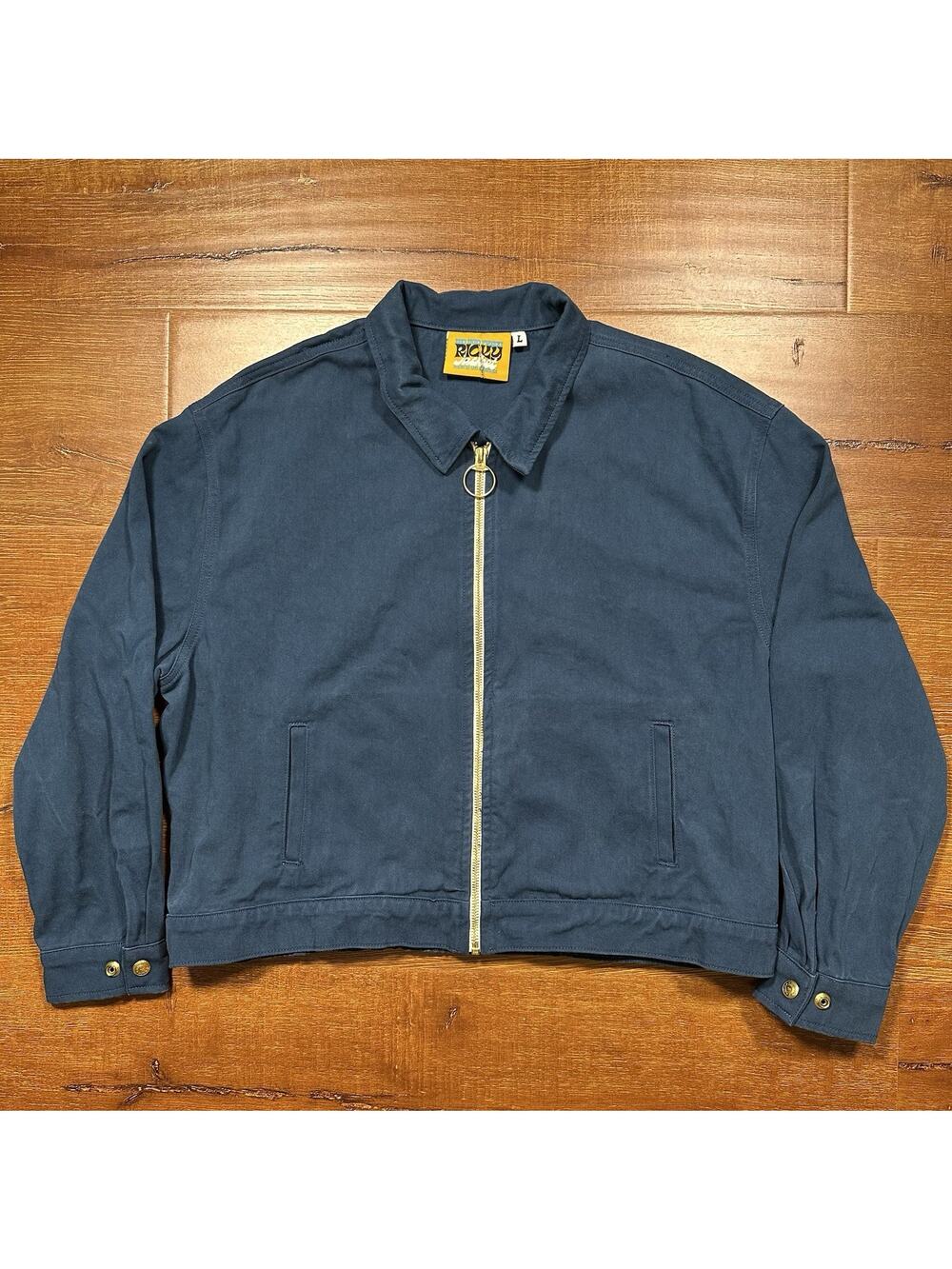 Big Bud Press Ricky Jacket Womens L Blue Oversized Mechanic Workwear Retro USA